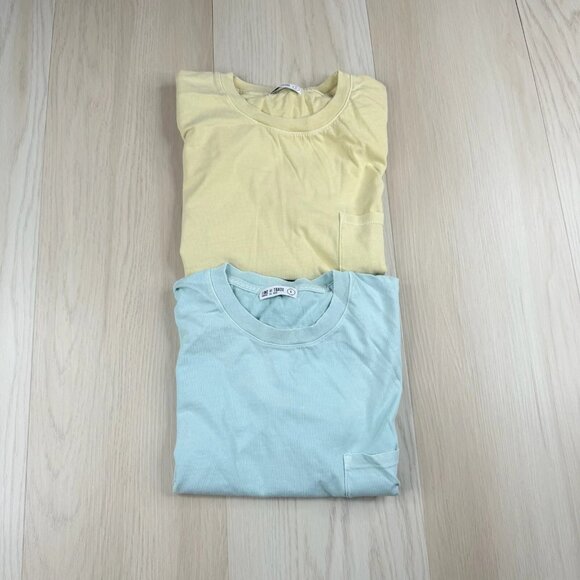 Lot Of 2 Line Of Trade Mens Blue & Yellow Comfort Pocket Classic T-Shirt Size L - Picture 1 of 11